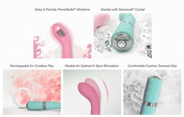 Розкішний вібратор Pillow Talk - Sassy Pink з кристалом Сваровські для точки G, подарункова упаковка, Рожевий, Рожевий
