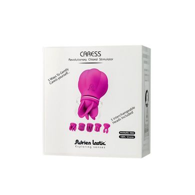 Вібратор Adrien Lastic Caress з насадками для стимуляції ерогенних зон, які обертаються., Рожевий
