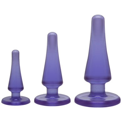 Набор анальных пробок Doc Johnson Crystal Jellies Anal - Purple, макс. диаметр 2см - 3см - 4см