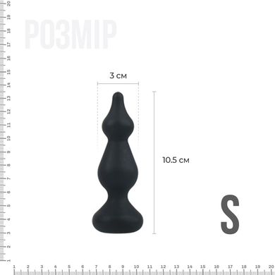 Анальна пробка Adrien Lastic Amuse Mini Black (S) з двома переходами, макс. діаметр 3 см, Чорний