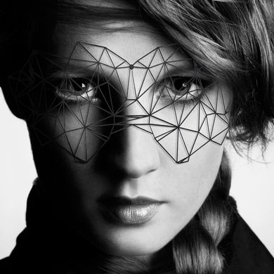 Маска на обличчя Bijoux Indiscrets - Kristine Mask, вінілова, клейове кріплення, без зав'язок, Чорний