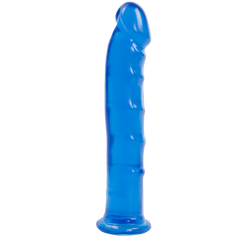 Фалоімітатор Doc Johnson Jelly Jewels Dong & Suction Cup Blue, діаметр 3,6 см, антибактеріальний ПВХ, Синій, Синій