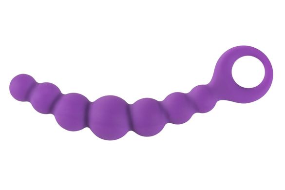 Анальний стимулятор Alive Bubble Chain, силікон, макс. діаметр 3 см, Фіолетовий, Сливовый