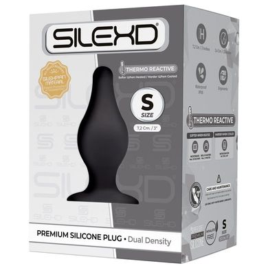 Анальна пробка SilexD (Model 2 size S) двошаровий, силікон+Silexpan, діаметр 3,4 см, Чорний