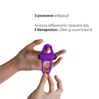 Ерекційне віброкільце Adrien Lastic Lingus MAX Violet з язичком для стимуляції клітора, Фіолетовий, Фіолетовий
