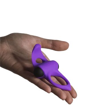 Ерекційне віброкільце Adrien Lastic Lingus MAX Violet з язичком для стимуляції клітора, Фіолетовий, Фіолетовий