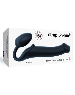 Безремінний страпон Strap-On-Me Black L, повністю регульований, діаметр 3,7 см, Чорний