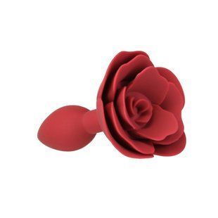Силіконова анальна пробка Lux Active с розой - Red Rose Silicone Anal Plug