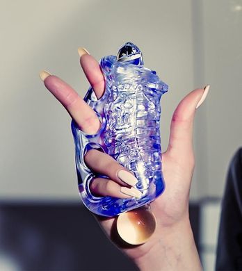 Мастурбатор Fleshlight Fleshskins Grip Blue Ice, надійна фіксація на руці, відмінно для пар та мінет