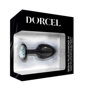 Анальна пробка Dorcel Geisha Plug Diamond M з кулькою всередині, створює вібрації, макс. діам. 3,2см, Чорний