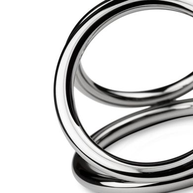 Тройное эрекционное кольцо Sinner Gear Unbendable — Triad Chamber Metal Cock and Ball Ring — Medium