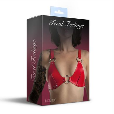 Лиф из натуральной кожи Feral Feelings - Bikini Top Red