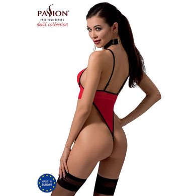 Боді з високим вирізом стегна Passion Exclusive AKITA BODY S/M, red, Червоний, S/M