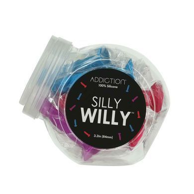 Набор фаллоимитаторов ADDICTION Silly Willy 3.3&rdquo; Silicone Dildo, 3 цвета, 12 шт