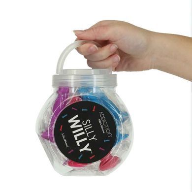Набор фаллоимитаторов ADDICTION Silly Willy 3.3&rdquo; Silicone Dildo, 3 цвета, 12 шт