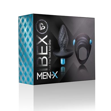 Вібронабір Rock off Men-X IBEX: анальна вібропробка та ерекційне віброкільце