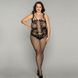 Сетчатый бодистокинг JSY &laquo;Нежная Люси&raquo; Plus Size, black, имитация боди, имитация шнуровки