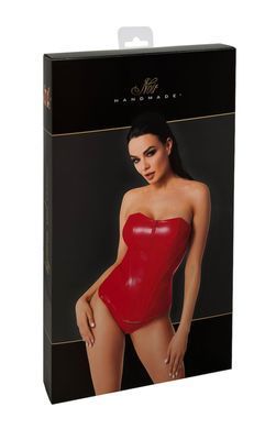 Корсет Noir Handmade F355 Red powerwetlook corset - XXL