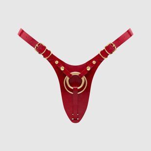 Трусики для страпона Strap-On-Me Leatherette Harness Fabulous - One Size - Red Glossy