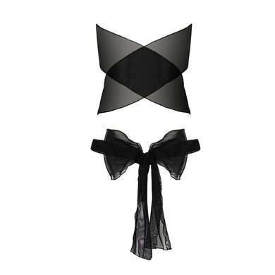 Комплект білизни AMORE SET black - Passion: стрінги і ліф у вигляді подарункової стрічки з бантом, Чорний, Універсальний, Чорний