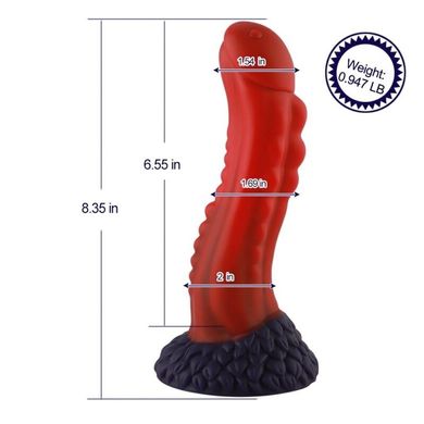 Силиконовый дилдо Hismith 8.35" Curved Silicone Dildo Red Monster Series