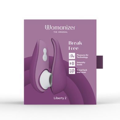 Вакуумний кліторальний стимулятор Womanizer Liberty 2 Purple, 8 режимів, магнітна кришечка