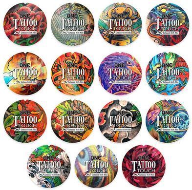 Презерватив ONE Tattoo Touch Blue, 1 шт, голубой, с рельефом в виде татуировки