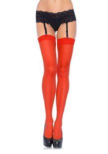 Сексуальні панчохи під підв&rsquo;язки Leg Avenue Sheer Stockings Red, plus size