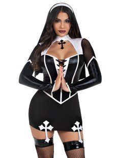 Костюм монашки Leg Avenue Holy Hottie Dress XS