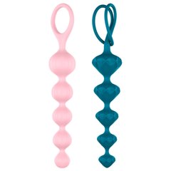 Набір анальних бус Satisfyer Beads Colored, силікон , макс. діаметр 3,3 см і 3,5 см