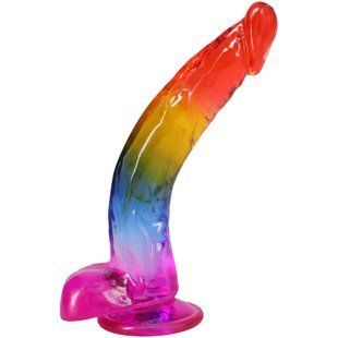 Фаллоимитатор Doc Johnson Crystal Jellies - 9.5 Inch Dildo - Rainbow
