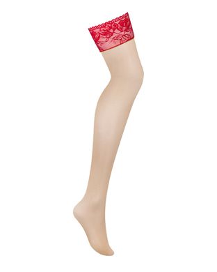 Панчохи під пояс із широким мереживом Obsessive Lacelove stockings XS/S