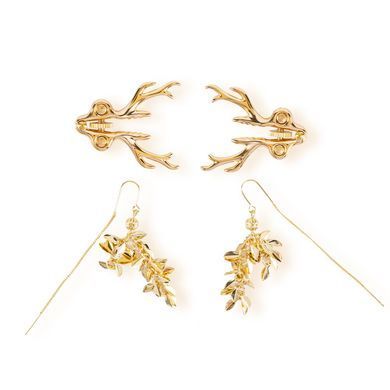 Затискачі для сосків LOCKINK SEVANDA Stag Adjustable Nipple Clamps, золотисті, зі знімними підвісками