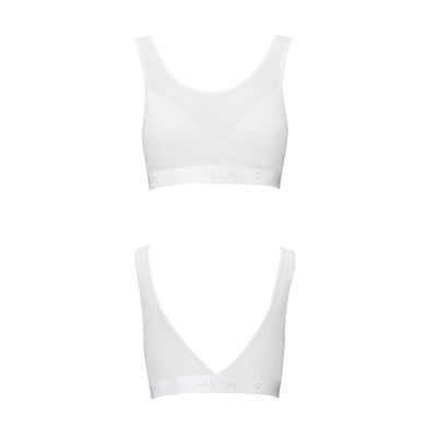 Топ з прозорою вставкою Passion PS002 TOP M, white, M