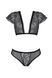 Комплект Passion LEAFA BIKINI black, XXL/XXXL, бюстгальтер-топ с рукавчиками, стринги-шортики с вырезом