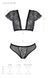 Комплект Passion LEAFA BIKINI black, XXL/XXXL, бюстгальтер-топ с рукавчиками, стринги-шортики с вырезом