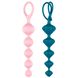 Набір анальних бус Satisfyer Beads Colored, силікон , макс. діаметр 3,3 см і 3,5 см, Розовый/синий