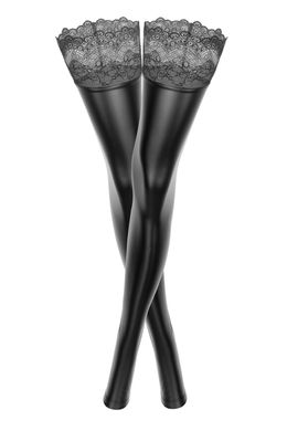 Чулки с мокрым эффектом Noir Handmade F135 Powerwetlook stockings, 3XL, без мысков