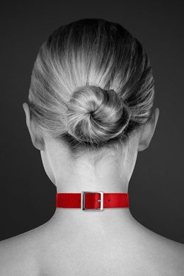 Чокер с кольцом для поводка Bijoux Pour Toi - FETISH Red, экокожа, Красный