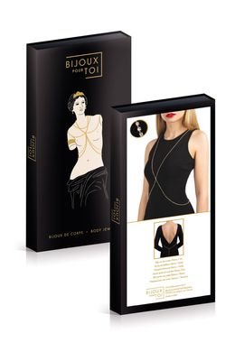 Золотистая цепочка для бюста Bijoux Pour Toi – Elena Gold со стразами, Золотистый
