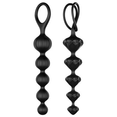 Набір анальних намистин Satisfyer Beads Black, силікон, макс. діаметр 3,3 см та 3,5 см, Чорний