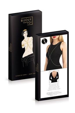 Серебристая цепочка для бюста Bijoux Pour Toi – Elena Silver со стразами, Серебристый