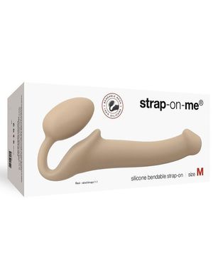 Безремінний страпон Strap-On-Me Flesh M, повністю регульований, діаметр 3,3 см, Тілесний