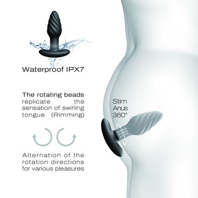 Анальна пробка з вібрацією та перлинним масажем Dorcel Spin Plug, макс. діам. 3,8 см, пульт ДК