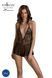 Боди Passion LEAFA BODY black S/M, на завязках, мягкая чашка, низ в виде шортиков