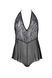 Боди Passion LEAFA BODY black S/M, на завязках, мягкая чашка, низ в виде шортиков