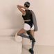 Трусики-бразилиана с фиксацией дилдо Strap-On-Me Harness Lingerie Idole &ndash; M &ndash; Black, высокие