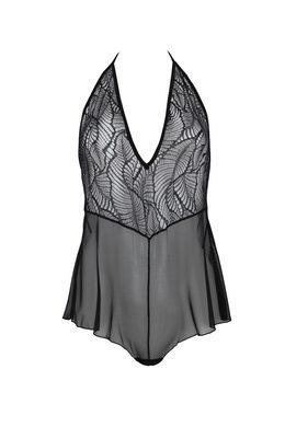 Боди Passion LEAFA BODY black, XXL/XXXL на завязках, мягкая чашка, низ в виде шортиков
