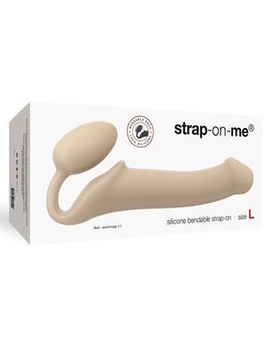 Безремінний страпон Strap-On-Me Flesh L, повністю регульований, діаметр 3,7 см, Тілесний