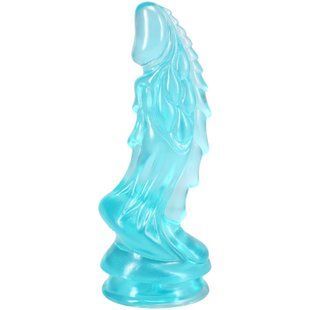 Фэнтезийный фаллоимитатор Doc Johnson Crystal Jellies - Invader Dong 8.5 Inch - Teal